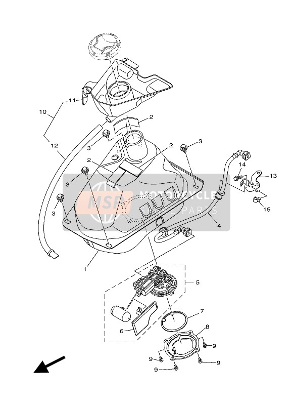 Yamaha GPD125A 2015 Depósito de combustible para un 2015 Yamaha GPD125A